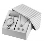 Set cadou Excellanc, ceas damă cu o pereche de cercei și lănțișor cu pandantiv, Argintiu