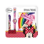 Set pentru copii, ceas digital, pix cu 6 culori și jurnal, Minnie Mouse, Disney