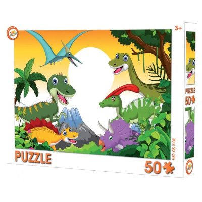 Puzzle dinozauri, 50 piese, Toy Universe