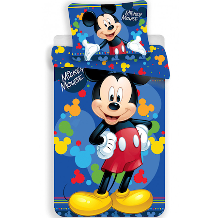 Set lenjerie pat copii multicolor Mickey Mouse