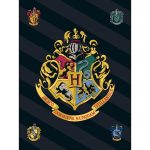 Pătură polar Harry Potter Hogwarts 100x140 cm Negru