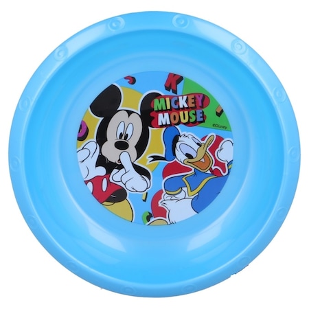 Plain gossip exempt Bol plastic, multicolor, pentru copii, fără BPA,16,5 cm, Mickey Mouse -  Homio