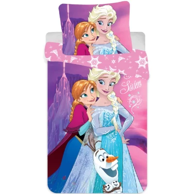 Lenjerii de pat copii, Frozen Anna și Elsa 2 piese Multicolor