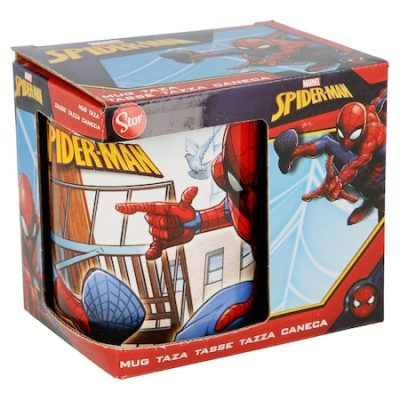 Cană ceramică cu cutie cadou Spiderman Streets, Multicolor