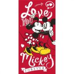 Prosop de baie pentru copii, multicolor, 140 x 70 cm, Love You Forever, Disney, Mickey Mouse