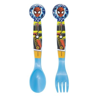 Set tacâmuri plastic lingură și furculiță fără BPA multicolor Marvel