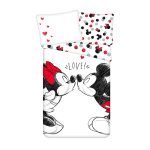 Set lenjerie pat copii, multicolor, 2 piese, 100% bumbac, 140×200 cm, 70×90, Love 04, Mickey and Minnie Mouse, Disney