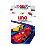 Set lenjerie pat copii, multicolor, 2 piese, 100% bumbac, 100x135 cm, 40x60, Racing Hero, Cars, Disney