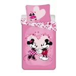 Set lenjerie pat copii, multicolor, 2 piese, 140×200 cm, 70×90, Love, Mickey and Minnie Mouse, Disney