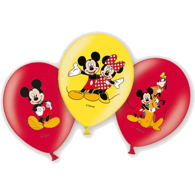 Set 6 Baloane Mickey Partyma 27.5 cm roșu/galben