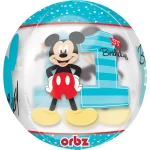 Balon folie rotund multicolor prima aniversare Mickey Mouse