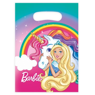 Set 8 pungi pentru cadou, multicolor Barbie, 23 x 16,5 cm