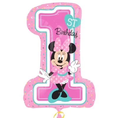 Balon folie Super Shape Prima aniversare "Minnie Mouse 1st Birthday"
