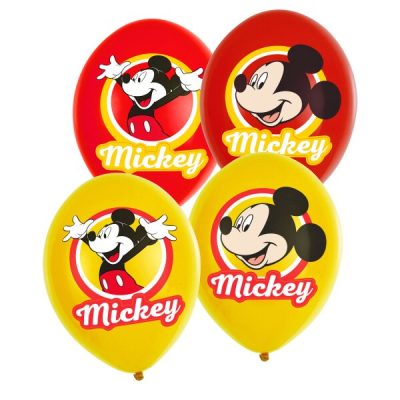 Set 6 baloane latex, multicolor, 27.5 cm, Mickey Mouse, Disney