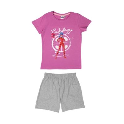 Pijama copii, cu mânecă scurtă, multicolor, Miraculous, Ladybug