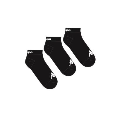 Set 3 Perechi Șosete Bărbați, cu logo, scurte, negru, Kappa
