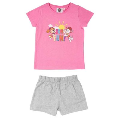 Pijama fetițe, cu mânecă scurtă, roz, Sun Fun, Paw Patrol