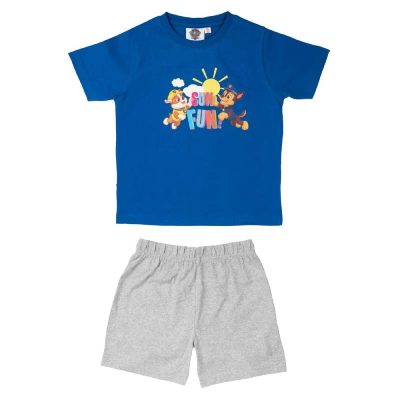 Pijama copii, cu mânecă scurtă, albastru/gri, Sun Fun, Paw Patrol