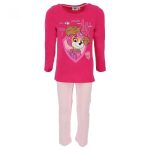 Pijama copii, cu mânecă lungă, roz, 100% bumbac, Paw Patrol