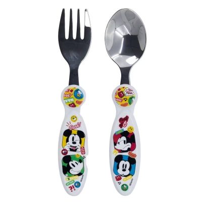 Set 2 tacâmuri furculiță și lingură Mickey Mouse
