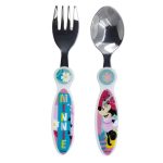 Set 2 tacâmuri, furculiță și lingură pentru copii Minnie Mouse, Being More Minnie 15.5 cm Multicolor