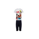 Pijama copii, cu mânecă scurtă, 100% bumbac, alb/albastru, Mickey Mouse, Disney, spi220