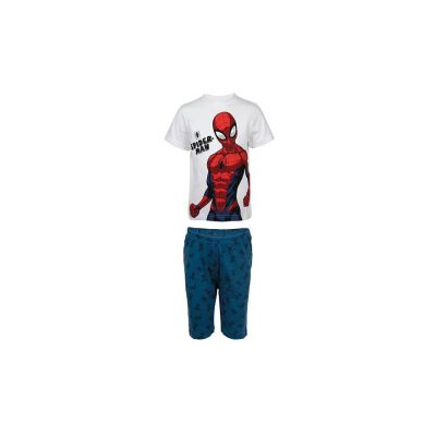 pijama copii cu mânecă scurtă alb/albastru Spiderman