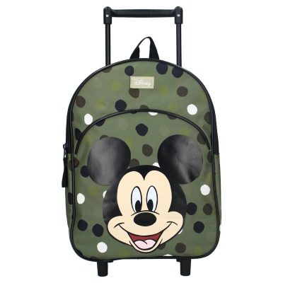 Troler tip rucsac verde Mickey Mouse