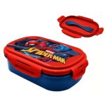Cutie sandviș cu tacâmuri, fără BPA, multicolor, 21x14x6 cm, Spiderman