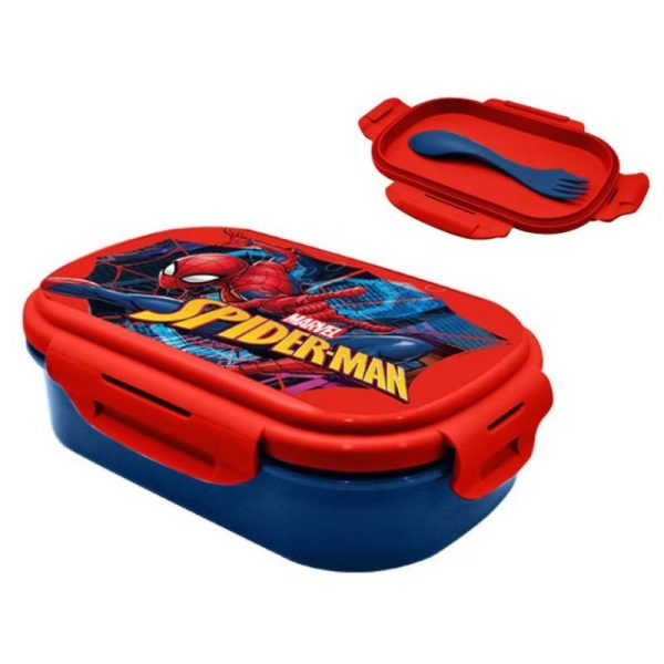 Cutie sandviș cu tacâmuri Spiderman
