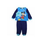 Pijama copii, cu mânecă lungă, polar, albastru, Junior, Mickey Mouse