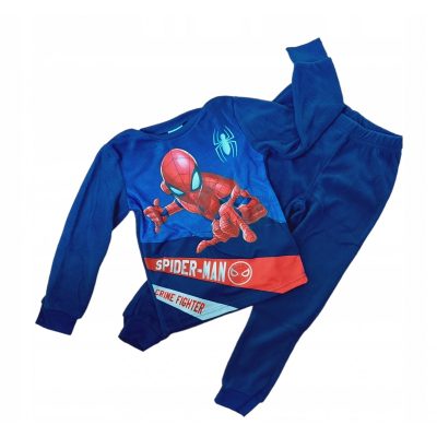 Pijama Spiderman mânecă lungă polar albastră