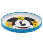 Farfurie plastic, 20 cm, antiderapant, multicolor, compatibil cu microunde, fără BPA, Fun, Mickey Mouse