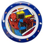 Farfurie plastic, multicolor, pentru copii, fără BPA, ce poate fi utilizată și la microunde, 23 cm, Midnight, Spiderman