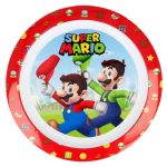 Farfurie plastic, multicolor, pentru copii, fără BPA, ce poate fi utilizată și la microunde, 23 cm, Super Mario