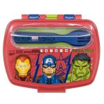 Cutie sandviș cu tacâmuri, fără BPA, multicolor, 17x14x6 cm, Invincible Force, Avengers