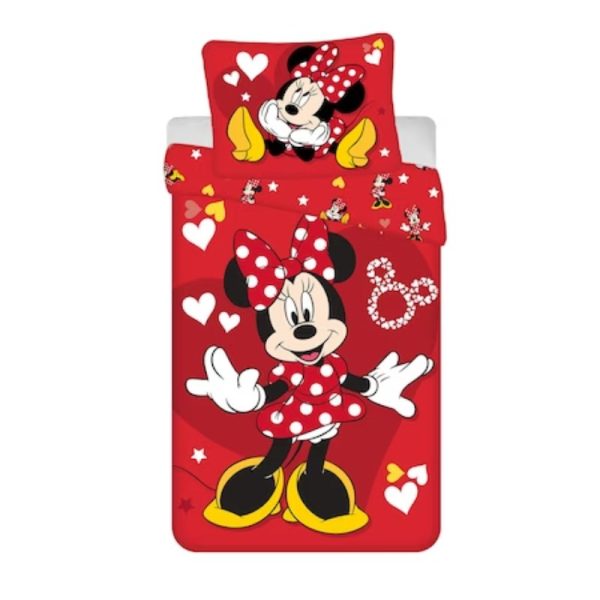 Set lenjerie pat copii bumbac Red Heart Minnie Mouse