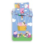 Set lenjerie pat copii, 100% bumbac, multicolor, 2 piese, 140×200 cm, 70×90, Ball, Peppa Pig