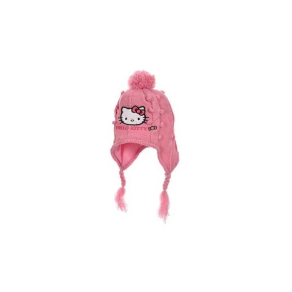 Căciulă tricotată copii roz Hello Kitty