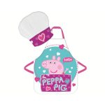 Șorț și pălărie de bucătărie pentru copii, Model Peppa Pig, Multicolor