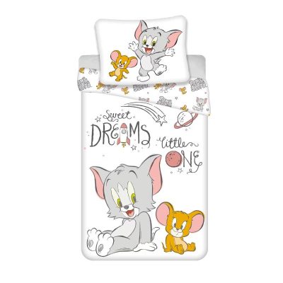 Set lenjerie pat 3 piese bumbac Tom and Jerry