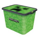 Cutie pentru depozitare, din plastic, cu capac, 23 L, multicolor, 40x27x29 cm, Minecraft