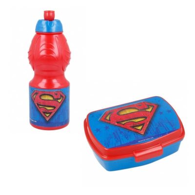 Set cutie sandwich și sticlă pentru lichide Superman