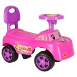 Mașină pentru fetițe, fără pedale Pink Homio, cu sunete muzicale, 50x42x25 cm