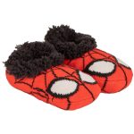 Botoșei de casă pentru copii, material textil, talpă antiderapantă, roșu, Spiderman